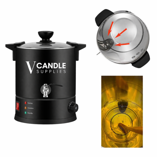 10 Liter Wax Melter With Tap - New Wide & Compact Design | Wax Melter By V Candle Supplies