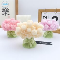 Small 3D Tulip Bouquet With Mini Bow - VC040 | Silicone Molds For Candle, Resin, Soap & Plaster Crafting