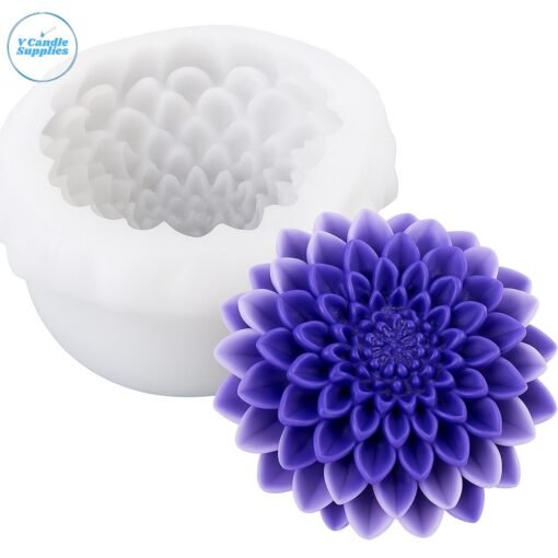 Dahlia Flower Candle Mold - VC064 | Silicone Molds For Candle, Resin, Soap & Plaster Crafting Dahlia Flower Candle Mold - VC064 | Silicone Molds For Candle, Resin, Soap & Plaster Crafting