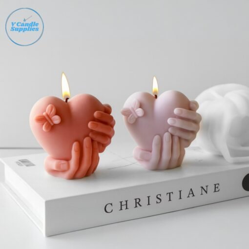 Holding Heart In Hands With Butterfly Mold - VC045 | Silicone Molds For Candle, Resin, Soap & Plaster Crafting Holding Heart In Hands With Butterfly Mold - VC045 | Silicone Molds For Candle, Resin, Soap & Plaster Crafting