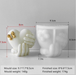 Holding Heart In Hands With Butterfly Mold - VC045 | Silicone Molds For Candle, Resin, Soap & Plaster Crafting