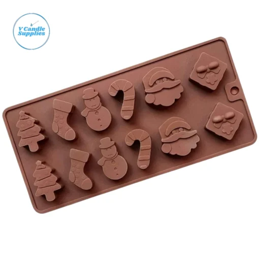 12 Cavity Christmas Mold Silicone Molds For Candle, Chocolate, Resin, Soap & Plaster Crafting 12 Cavity Christmas Mold Silicone Molds For Candle, Chocolate, Resin, Soap & Plaster Crafting