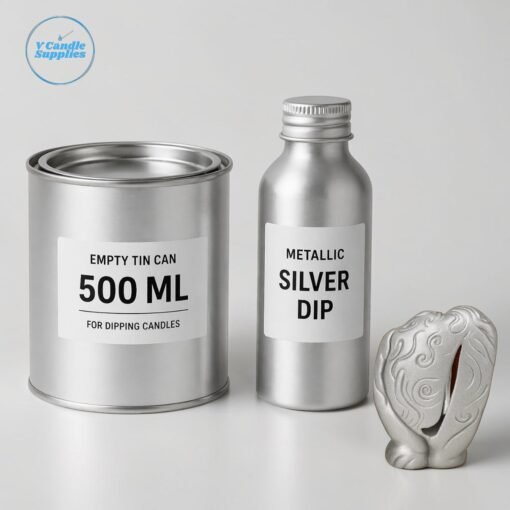Candle Metallic Silver Dip By V Candle Supplies | For Adding A Premium Metallic Silver Coating To Your Mold Candles