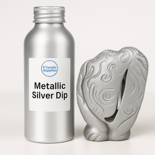 Candle Metallic Silver Dip By V Candle Supplies | For Adding A Premium Metallic Silver Coating To Your Mold Candles Candle Metallic Silver Dip By V Candle Supplies | For Adding A Premium Metallic Silver Coating To Your Mold Candles