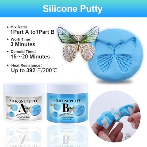 Silicone Putty 120g Mold Making Kit - Easy 1:1 Mixing, Fast-Curing, Non-Toxic, Reusable, Strong & Flexible | DIY Silicone Putty By V Candle Supplies
