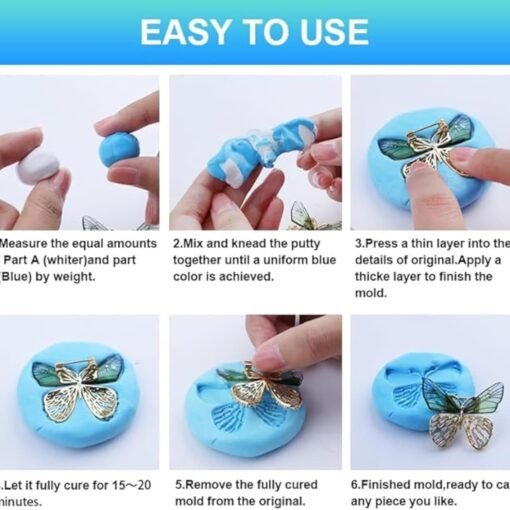 Silicone Putty 120g Mold Making Kit - Easy 1:1 Mixing, Fast-Curing, Non-Toxic, Reusable, Strong & Flexible | DIY Silicone Putty By V Candle Supplies