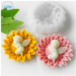 Baby Angel's Sunflower Embrace - VC028 | Silicone Molds For Candle, Resin, Soap & Plaster Crafting