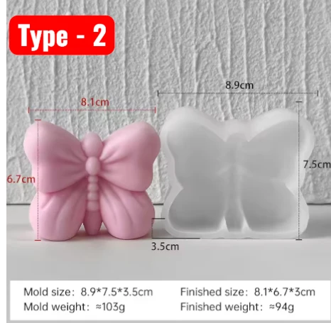 Bowtie Butterfly Mold - VC032 | Silicone Molds For Candle, Resin, Soap & Plaster Crafting