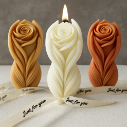 Demure Rose Body Pillar Mold – VC031 Silicone Molds for Candle, Resin, Soap & Plaster Crafting