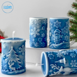 Christmas Pillar Candle Silicone Mold- (Four Variations) – VC095, VC096, VC097, VC098 | Silicone Molds For Candle, Resin, Soap & Plaster Crafting