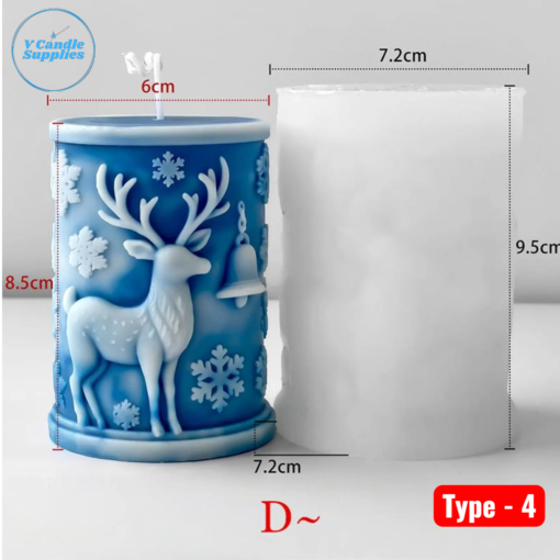 Christmas Pillar Candle Silicone Mold- (Four Variations) – VC095, VC096, VC097, VC098 _ Silicone Molds For Candle, Resin, Soap & Plaster Crafting (4) Christmas Pillar Candle Silicone Mold- (Four Variations) – VC095, VC096, VC097, VC098 | Silicone Molds For Candle, Resin, Soap & Plaster Crafting