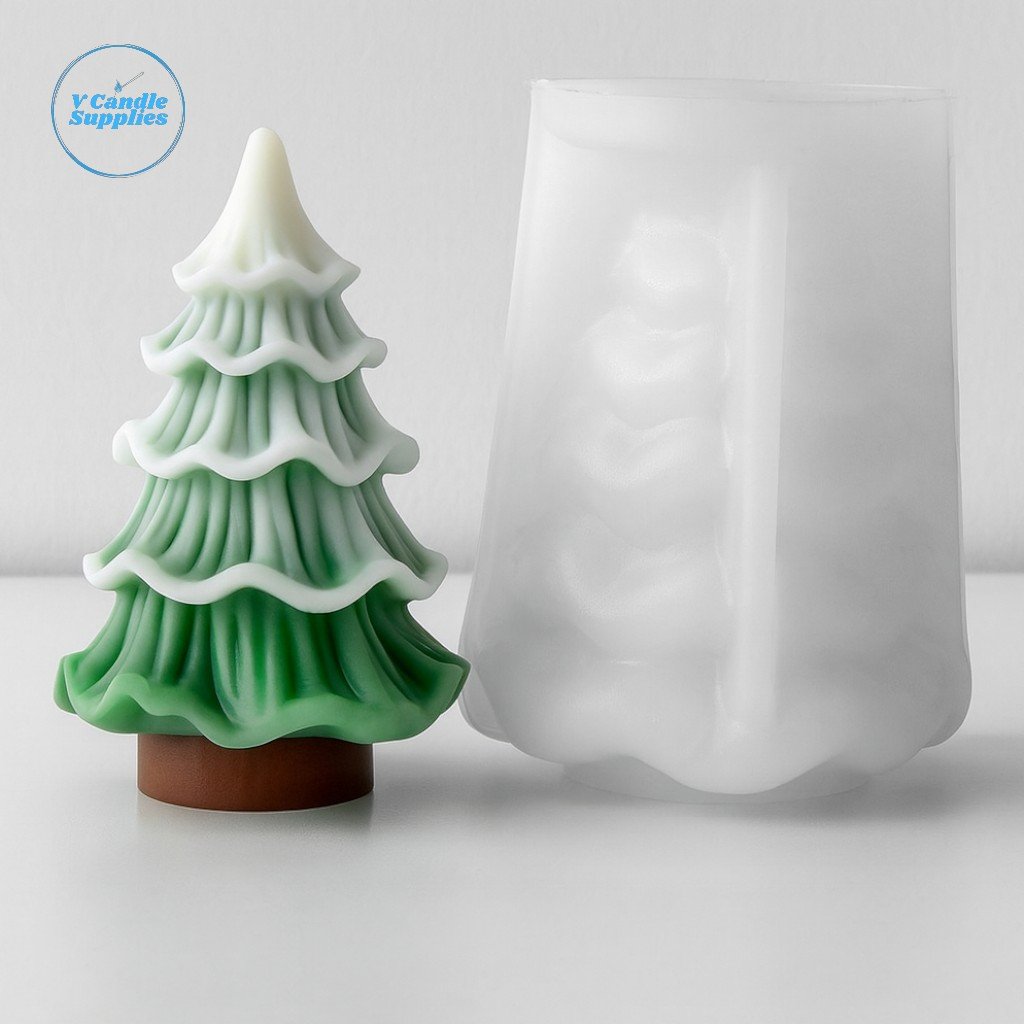 Wavy Christmas Tree Silicone Mold – VC127 | Silicone Molds For Candle Making