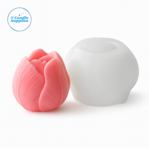 vc080 (1) 3D Tulip Candle Mold (Set of 4 ) - VC079, VC080, VC081, VC082 | Silicone Molds For Candle, Resin, Soap & Plaster Crafting