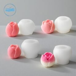 3D Tulip Candle Mold (Set of 4) – VC079, VC080, VC081, VC082 | Silicone Molds For Candle, Resin, Soap & Plaster Crafting