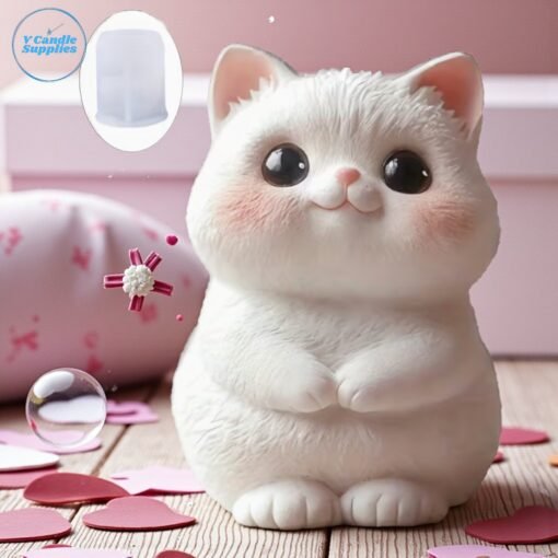 3D Big Eyed Cute Kitten Candle Mold- GK81