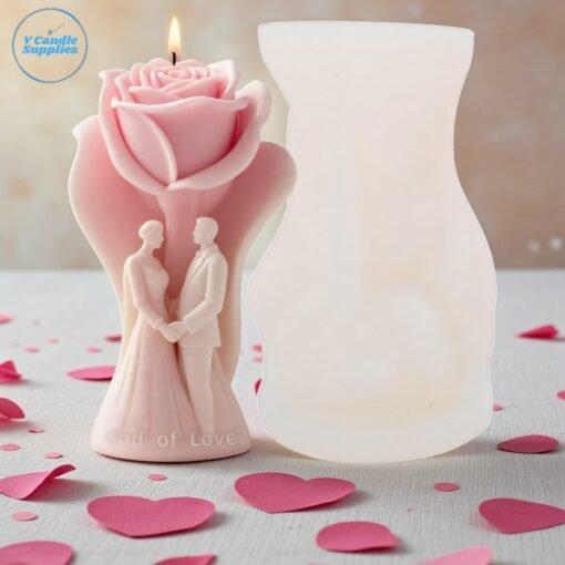 3D Married Couple Rose Candle Mold - GK80 | Silicone Molds For Candle Making, Resin, & Plaster Crafts 3D Married Couple Rose Candle Mold - GK80 | Silicone Molds For Candle Making, Resin, & Plaster Crafts