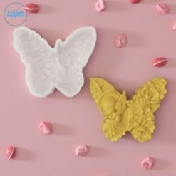 Butterfly Floral Pattern Candle Mold- GK82 Butterfly Floral Pattern Candle Mold – GK82 Silicone Mold for Candle Making, Resin, Soap & Plaster Crafts