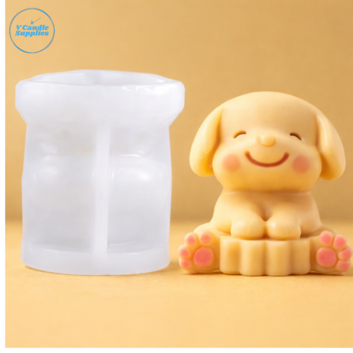 Cute Sitting Puppy Candle Silicone Mold – GK026 For Candle Making, Resin, Soap & Plaster Crafts