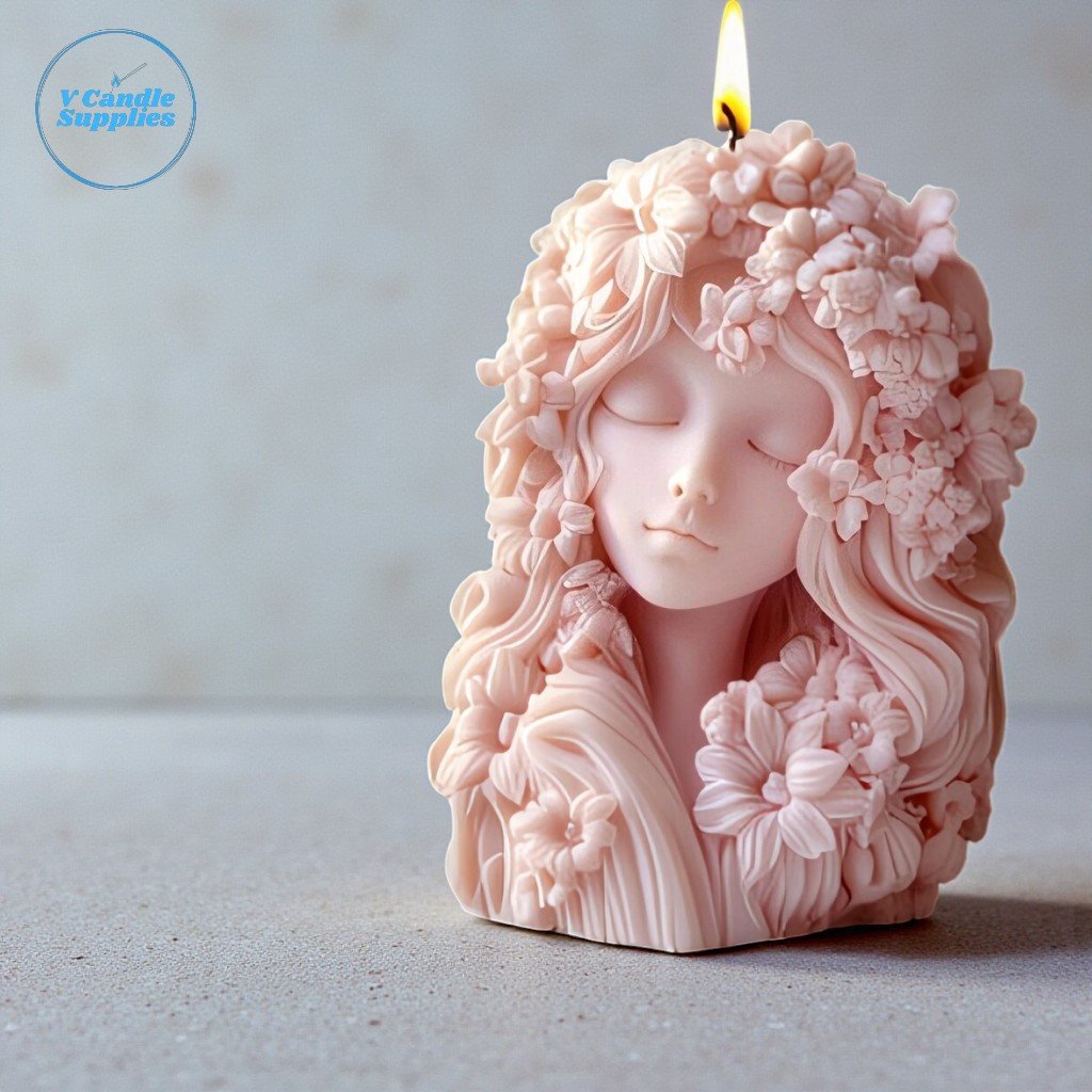 Floral Lady Candle Mold – GK156 | Silicone Molds For Candle Making, Resin, & Plaster Crafts