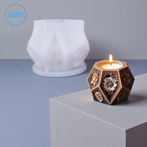 Geometric Flower Container Concrete, Gypsum, Resin Mold - GK53 Geometric Flower Container Concrete, Gypsum, Resin Mold - GK53| Silicone Molds For Candle Making, Resin, & Plaster Crafts