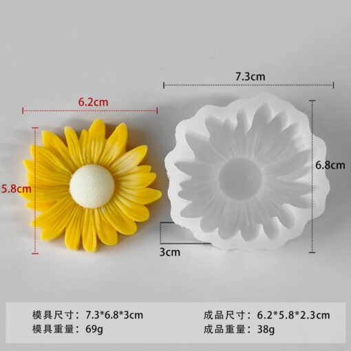 3D Daisy Flower Silicon Mold - GK017 | Silicone Molds For Candle Making, Resin, & Plaster Crafts