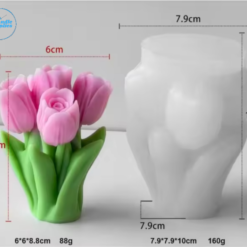 Tulip Petal Bouquet Candle Mold - J5273| Silicone Molds For Candle Making, Resin, & Plaster Crafts