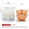 Mini Teddy Bear Holding Bouquet Candle Mold – GK103 Silicone Mold for Candle Making, Resin, Soap & Plaster Crafts