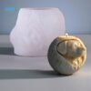 Round Ball Pillar With Dog Face Candle Mold - GK41 | Silicone Molds For Candle Making, Resin, & Plaster Crafts