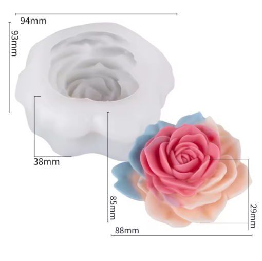 Blushed Rose Flower Silicone Mold - GK015 | Silicone Molds For Candle Making, Resin, & Plaster Crafts Blushed Rose Flower Silicone Mold - GK015 | Silicone Molds For Candle Making, Resin, & Plaster Crafts
