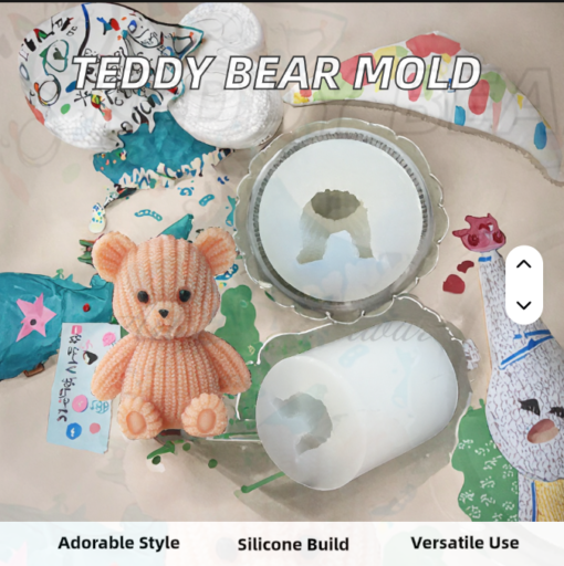 Mini Sweater Teddy Bear Silicone Mold – GK022 Silicone Mold for Candle, Resin, Soap & Plaster Crafts