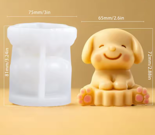 Cute Sitting Puppy Candle Silicone Mold – GK026 For Candle Making, Resin, Soap & Plaster Crafts