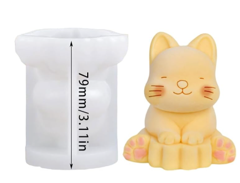 Cute Sitting Cat Silicon Mold - GK02 | Silicone Molds For Candle Making, Resin, & Plaster Crafts Cute Sitting Cat Silicon Mold - GK02 | Silicone Molds For Candle Making, Resin, & Plaster Crafts