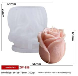3D Big Gulaab (Rose) Candle Mold - GK46 | Silicone Molds For Candle Making, Resin, & Plaster Crafts 3D Big Gulaab (Rose) Candle Mold - GK46 | Silicone Molds For Candle Making, Resin, & Plaster Crafts