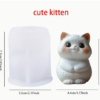 3D Big Eyed Cute Kitten Candle Mold- GK81