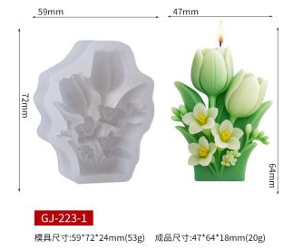 Tulip Flower Fondant Candle Mold – GK99 Silicone Mold for Candle Making, Resin, Soap & Plaster Crafts