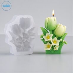 Tulip Flower Fondant Candle Mold – GK99 Silicone Mold for Candle Making, Resin, Soap & Plaster Crafts Tulip Flower Fondant Candle Mold – GK99 Silicone Mold for Candle Making, Resin, Soap & Plaster Crafts