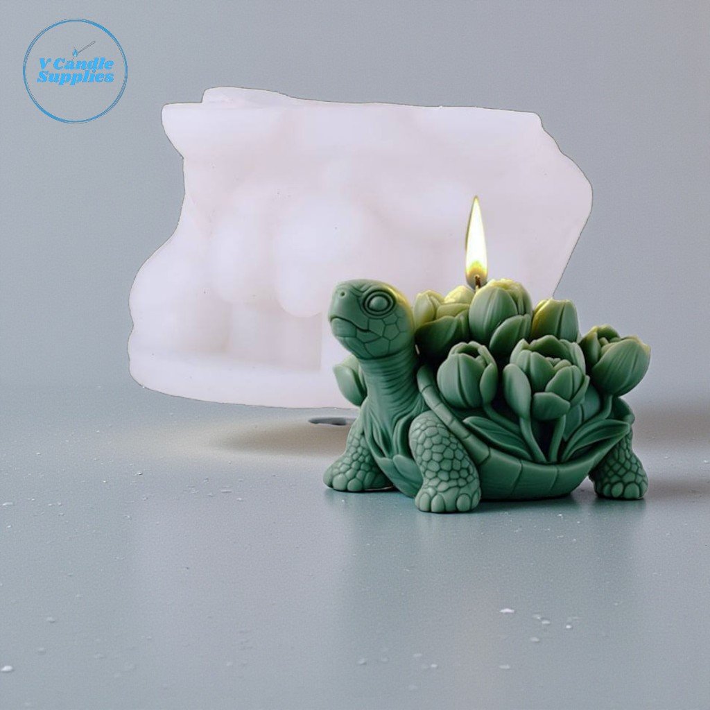 Turtle Flower Concrete, Gypsum, Resin Mold – GK40 | Silicone Molds For Candle Making, Resin, & Plaster Crafts