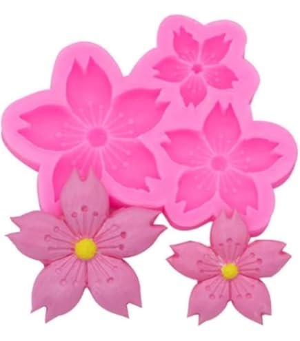 3 Cavity Cherry Blossom Silicone Mold - VIM002 | Silicone Molds For Candle Making, Resin, & Plaster Crafts