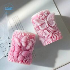 Butterfly Cylindrical Pillar Silicon Mold (2 Variation) | Silicone Molds For Candle Making, Resin, & Plaster Craft