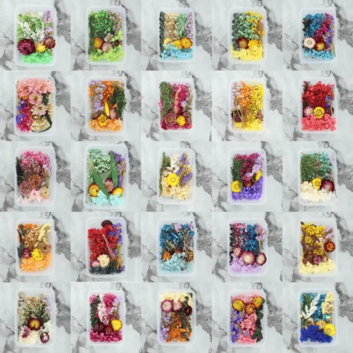 3D Dry Flower Box (Random Colour) Dried Flowers For Candle Making, Soap, Bath Salt & Craft Decoration | By V Candle Supplies