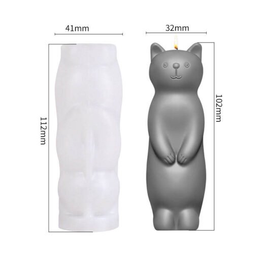 Standing Kitten Candle, Concrete, Gypsum, Resin Mold - GK28 | Silicone Molds For Candle Making, Resin, & Plaster Crafts Standing Kitten Candle, Concrete, Gypsum, Resin Mold - GK28 | Silicone Molds For Candle Making, Resin, & Plaster Crafts