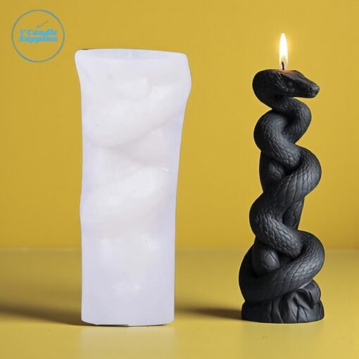 Rattle Snake Pillar Silicon Mold - GK-RS-320 | Silicone Molds For Candle Making, Resin, & Plaster Crafts