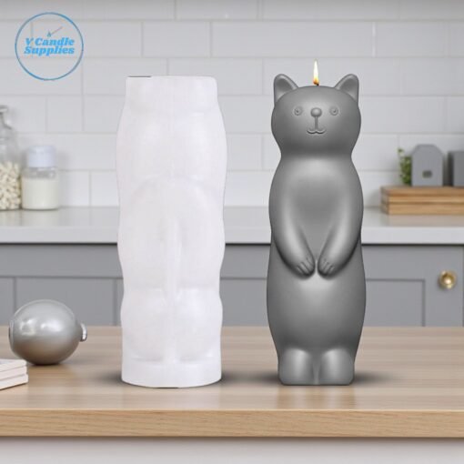 Standing Kitten Candle, Concrete, Gypsum, Resin Mold - GK28 | Silicone Molds For Candle Making, Resin, & Plaster Crafts Standing Kitten Candle, Concrete, Gypsum, Resin Mold - GK28 | Silicone Molds For Candle Making, Resin, & Plaster Crafts