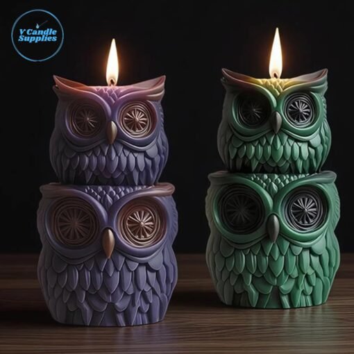 Two Layered Owls Totem Silicon Mold - GK43 | Silicone Molds For Candle Making, Resin, & Plaster Crafts | Silicone Molds For Candle Making, Resin, & Plaster Crafts