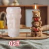 Three Teddy Bear Cubs With Heart Silicon Mold (4 Variations) | Silicone Molds For Candle Making, Resin, & Plaster Crafts