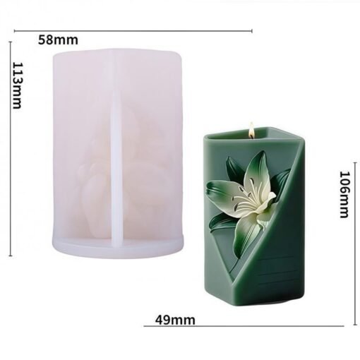 Lily Geometric Pillar Candle Silicone Mold – GK36 Silicone Mold for Candle Making, Resin, & Plaster Crafts Lily Geometric Pillar Candle Silicone Mold – GK36 Silicone Mold for Candle Making, Resin, & Plaster Crafts