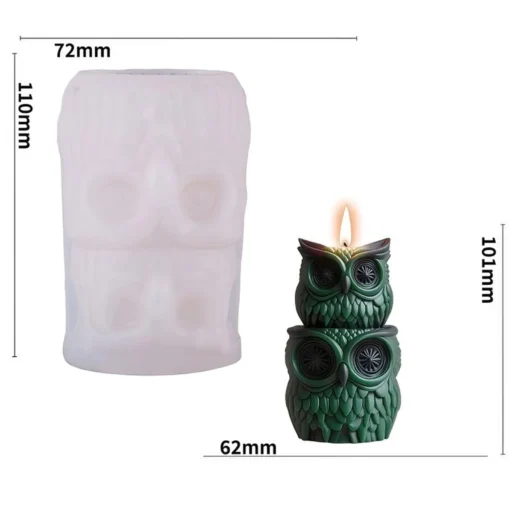 Two Layered Owls Totem Silicon Mold - GK43 | Silicone Molds For Candle Making, Resin, & Plaster Crafts | Silicone Molds For Candle Making, Resin, & Plaster Crafts