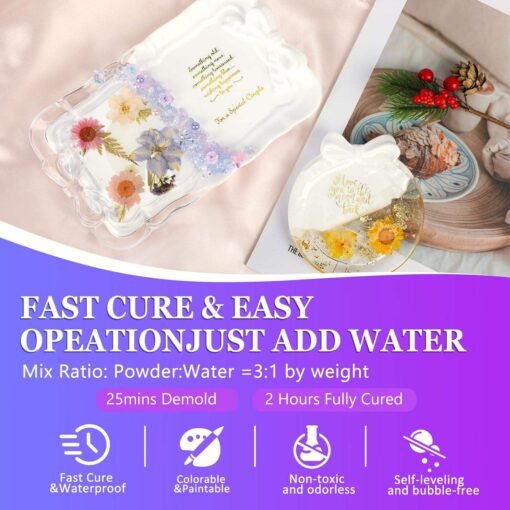 3:1 Fast Curing Eco Resin Casting Powder Eco Casting Powder For Making Jars, Planters, Trays & Decorative Concrete Art By V Candle Supplies