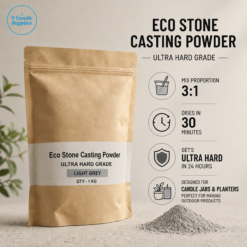 Eco Stone Casting Powder (Light Grey) - Ultra Hard Grade | Casting Powder For Making Jars, Concrete Arts, & Planters By V Candle Supplies