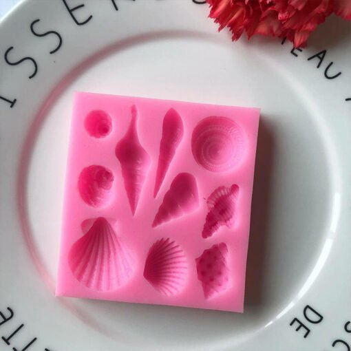 10 Cavity Conch Sea Shell Silicone Fondant Mould | Silicone Molds For Fondant Candle Making, Resin, & Plaster Crafts